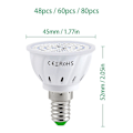 Miniatyrbild 3 av 4: Ac220v Fullspektrum LED Växtlampa E14 med 60 LED för Växttillväxt för Hydroponiska Växthus Inomhusväxter