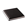 Miniatyrbillede 1 af 3: Elegant cigaretetui i kunstlæder og metal - 20 cigaretter Sort Black