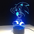 Miniatyrbillede 1 af 3: CDQ Sonic The Hedgehog Lampe Farverig bordlampe til børneværelse