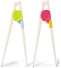 Treningspinner for barn, 2 par spisepinner for barn, lærespisepinner for barn 16cm Grön rosa