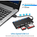 Miniatyrbilde 4 av 5: Kortleser USB 3.0, 7-i-1 minnekortleser USB 3.0 Høy Hastighet