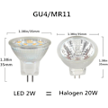 Miniatyrbillede 2 af 4: LED MR11-lamper 2W 12V, GU4 Varmt Hvid 3000K, 20W Halogenækvivalent, MR11 G4/GU4.0 LED-lampe (4-pak)