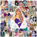 Pikkukuva 3 / 5: 200 kpl Taylor Girl -tarroja naispuolinen poptähti Swift -tarrat vedenpitävät vinyylitarrat teini-ikäisille vesipullo kannettava tietokone [mo] musta