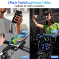 Pikkukuva 5 / 5: 2 kpl kierrekierrekaapeli Lightning, 0,9 m iPhone-latauskaapeli autoon