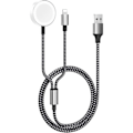Miniatyrbillede 1 af 5: Oplader til Apple Watch iWatch Series 7/6/SE/5/4/3/2/1, 2 i 1