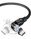 Miniatyrbillede 2 af 4: 540 Magnetisk Kabel Micro-USB Type-C Hurtigopladning Magnetkabel til iPhone 11 Pro, X, Max, 7, 8 Plus