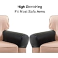 Miniatyrbillede 2 af 4: 1 Par PU-læder Sofa Armbeskyttere Lænestol Armbeskyttere Stretch