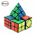 Miniatyrbild 1 av 2: Speed Cube Set, Magic Cube Bundle 2x2 3x3 Pyramid Och Skewb Cube Set (4-pack)