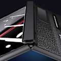 Miniatyrbillede 4 af 5: Til Honor Magic V2 RSR Porsche Design Cover Belagt PC Stativ Telefonetui Med Anti-Spion Film Grå Grey Grey Honor Magic V2 RSR Porsche Des