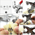 Miniatyrbillede 4 af 5: Trykknap, 150 sæt metal trykknapper, metal trykknapper, 9,5 mm metal trykknapper, trykknapper med tang, til DIY-værktøj sytilbehør
