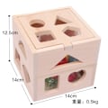 Miniatyrbilde 3 av 4: Intelligensboks i tre for barn, leker for formmatching, opplysende treleke med tretten hull, 13-hulls byggeklosser.