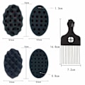 Miniatyrbilde 2 av 5: Magic Curl Svamp Twist Svamp Dobbeltsidig Hårbørste Svamp Hår Svamp Twist Curl Svamp Magic Hårfletter Spoler Dreadlock Curl Børste 2 deler