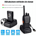Miniatyrbild 2 av 4: Baofeng Walkie Talkie Lång Räckvidd Uppladdningsbar Professionell 16 Kanaler PMR Walkie Talkies Radio, med Hörsnäcka, USB-laddare, Batteri (1 Par)