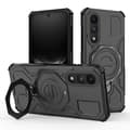 Magnetic Case for OnePlus Nord 5 5G Rotating Metal Kickstand PC + TPU Back Cover Black