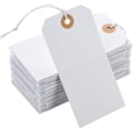 Miniatyrbilde 1 av 5: 100 stk Store prislapper med elastisk snor, hvite hengende papiretiketter med snor, festet forsterket hull, skrivbar 12,1 cm × 6 cm