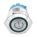 Miniatyrbilde 7 av 7: Metall Flat Hode Momentan Trykknappbryter - 2 Pakning, 4 Pin med Lys, IP65-klassifisert, Grønn, 12-24VDC