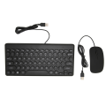 Miniatyrbillede 1 af 8: Tastatur og mus-sæt Komfortabel Ergonomi Strømbesparende 78 Taster Rund Tastehætte 4 Museknapper Kablede Computertilbehør Sort
