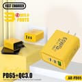 Miniatyrbillede 3 af 10: 65W USB C hurtigoplader PD Type C opladningsadapter, EU-stik strømadapter til bærbar computer tablet smartphone YellowB EU-stik yellowB EU PLUG
