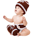 Miniatyrbild 7 av 8: Nyfödd bebis hatt byxor baseball kostym foto fotografering rekvisita hattar outfits brun 0-3 månader gammal