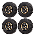 Miniatyrbilde 1 av 8: 4 stk 1,0 tommers RC Hjuldekk Messing Limfrie Reservedeler RC Gummidekk for FMS FCX24 1/24 RC Bil