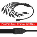 Miniatyrbillede 7 af 8: 5,5x2,1 mm 1 Hun til 8 Han Strømkabel Splitter Adapter Kabel Forlængelse til CCTV Kamera