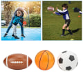 Miniatyrbilde 6 av 7: Sportsballsett for barn, kompakt, lærerikt og konkurransedyktig. Rugbyball, fotball og basketballsett for småbarn over 3 år