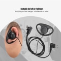 Miniatyrbild 3 av 6: D-formad hörsnäcka med PTT-mikrofonheadset för Motorola Walkie Talkie - 2-pack