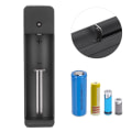 Miniatyrbillede 7 af 8: Sort PC Universal Single Slot USB Batterioplader Adapter LED Intelligent opladning til Li Ion Cell 18650 26650 14500