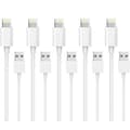 5-pack 1M Lightning-laddare iPhone 13/12/11/Xs/Max/X/8/7/6/5/SE Vit