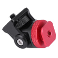 Miniatyrbillede 6 af 8: Hot Shoe Mount Monitor Flash Mic Holder 1/4" skrue Kameraholdere Stand Bracket (Sort Rød)