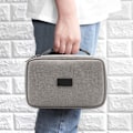 Miniatyrbild 5 av 8: Resväska för kablar, multifunktionell vattentät bärbar elektronikväska för datakablar, hörlurar, powerbank, grå