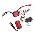 Pikkukuva 1 / 8: Harjaton moottorisarja 4500KV Moottori Tehokas 2,2KG Servo 35A Harjaton moottori ESC-sarja 1/14 1/16 RC-autolle