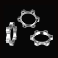 Miniatyrbillede 6 af 6: Cykelfrihjul med gevindnav til skivebremse rotor 6 bolt flangeadapter 44MM sølv