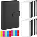 A6 PU-læder budgetmappe - 6-rings mappe til budgetplanlægning (sort) Sort Black