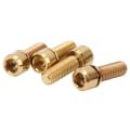 Miniatyrbillede 2 af 8: 4 stk bærbar M6x18 titanium legering mountainbike landevejscykel spindel skrue høj styrke gylden