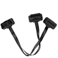 Miniatyrbillede 8 af 8: 16-pin OBD forlængerkabel, lige han til dobbelt lige hun Y-splitter adapter konnektor OBD2 albue flad linje 0,3 meter