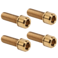 Miniatyrbillede 7 af 8: 4 stk bærbar M6x18 titanium legering mountainbike landevejscykel spindel skrue høj styrke gylden