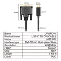 Pikkukuva 5 / 5: USB C–DVI-kaapeli 4K@30Hz 1,2M USB Type-C–DVI-uros
