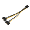 Miniatyrbild 2 av 6: 15-pin Dubbel SATA Hane Till 8-pin Hona PCI-E PCI Express Strömförsörjningsadapterkabel 0.2m