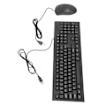 Miniatyrbilde 3 av 8: Tastatur og Mus Combo Svart Vanntett 104 Taster Anti Skli USB Kabeltilkobling Tastatur Mussett for Spill Kontor