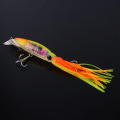 Miniatyrbilde 5 av 5: 24cm/40g fiskesluk Blekksprutsluk Fiskeagn Crankbait Tackle Jig Diskantkrok Gul Oransje