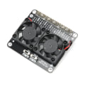 Miniatyrbild 4 av 8: Kylfläkt för Raspberry Pi Kylfläns Expansionskort LED-ljus Dubbla Fläktar C2448