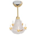 Miniatyrbillede 4 af 8: Miniature Lysekrone 1/12 Skaleret Levende Dekorativ Mini Loftslampe med 5 LED Lys til Dukkehus