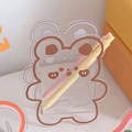 Miniatyrbild 4 av 5: Transparent pennhållare multifunktionell söt tecknad akryl sminkborste förvaringslåda för kontorsbord sminkbord Happy Bear