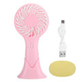 Miniatyrbillede 1 af 8: Håndholdt Mini Ventilator Kølesystem Hjemmekontorartikler 3-Hastigheds Bordmodel Elektrisk Bærbar Pink
