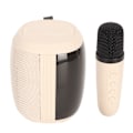 Miniatyrbillede 2 af 8: Mikrofon Bluetooth Højttaler RGB Lys Mini Karaoke Maskine med Enkelt Mikrofon til Husholdning Fest Hvid