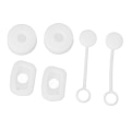 Miniatyrbild 3 av 8: 6PCS Mugg Halm Stopp Tätad Återanvändbar Halm Skyddskåpa Fyrkantig Rund Spill Stopp Silikon Läcksäker Stopp Set Vit