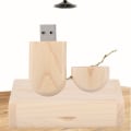 Miniatyrbillede 5 af 8: Oval Ahorn Træ Skal USB 3.0 Flash Hukommelsesdrev Lagerpind Med Æske U Disk 64GB