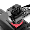 Miniatyrbillede 7 af 8: Hot Shoe Mount Monitor Flash Mic Holder 1/4" skrue Kameraholdere Stand Bracket (Sort Rød)