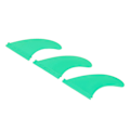 Miniatyrbilde 2 av 8: 3 stk Surfbredefinner PVC Thrusterfinner Surfbredetilbehør for Long Board Stand Up Paddle Grønn